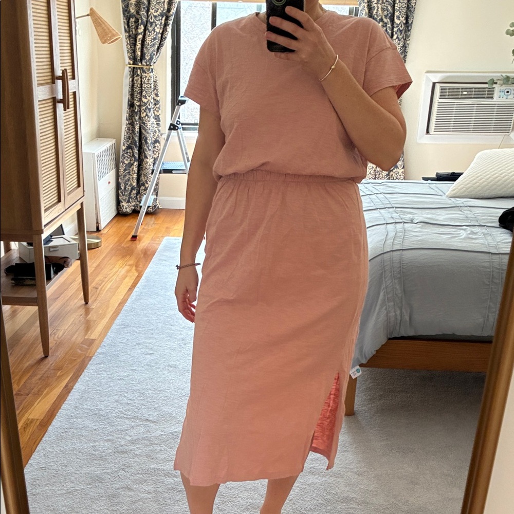 Pale Pink Midi Dress with back cut out